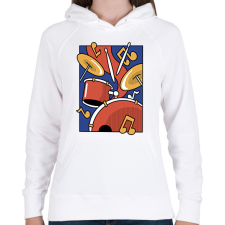 PRINTFASHION Dobolás - Női kapucnis pulóver - Fehér női pulóver, kardigán