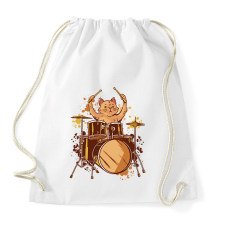 PRINTFASHION Dobos cica - Sportzsák, Tornazsák - Fehér tornazsák