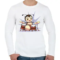 PRINTFASHION Dobos katica - Férfi hosszú ujjú póló - Fehér