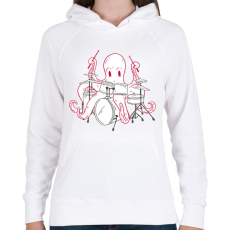 PRINTFASHION Dobos polip - Női kapucnis pulóver - Fehér