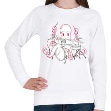 PRINTFASHION Dobos polip - Női pulóver - Fehér
