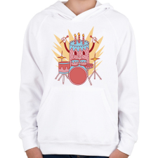 PRINTFASHION Dobos torta - Gyerek kapucnis pulóver - Fehér gyerek pulóver, kardigán
