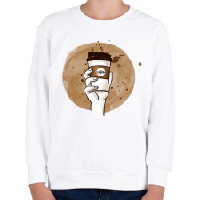PRINTFASHION Dobozos kávé - Gyerek pulóver - Fehér gyerek pulóver, kardigán