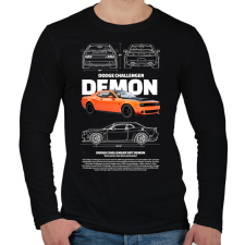 PRINTFASHION DODGE CHALLENGER DEMON - Férfi hosszú ujjú póló - Fekete férfi póló