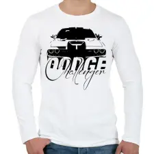 PRINTFASHION Dodge Challenger - Férfi hosszú ujjú póló - Fehér férfi póló