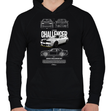 PRINTFASHION DODGE CHALLENGER - Férfi kapucnis pulóver - Fekete férfi pulóver, kardigán