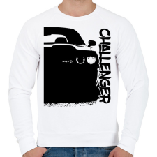 PRINTFASHION Dodge Challenger Half - Férfi pulóver - Fehér férfi pulóver, kardigán
