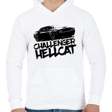 PRINTFASHION Dodge Challenger Hellcat - Férfi kapucnis pulóver - Fehér férfi pulóver, kardigán