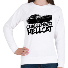 PRINTFASHION Dodge Challenger Hellcat - Női pulóver - Fehér női pulóver, kardigán