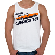 PRINTFASHION Dodge Charger '69 - General Lee - Férfi atléta - Fehér atléta, trikó