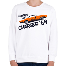 PRINTFASHION Dodge Charger '69 - General Lee - Gyerek pulóver - Fehér gyerek pulóver, kardigán