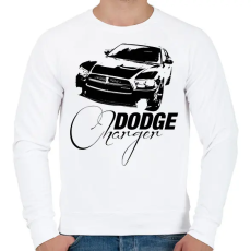 PRINTFASHION Dodge Charger  - Férfi pulóver - Fehér