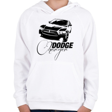 PRINTFASHION Dodge Charger  - Gyerek kapucnis pulóver - Fehér