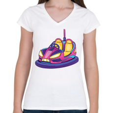 PRINTFASHION Dodzsem - Női V-nyakú póló - Fehér