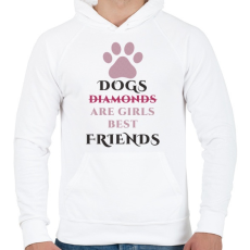 PRINTFASHION Dog best friend - Férfi kapucnis pulóver - Fehér