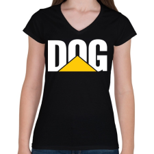 PRINTFASHION DOG Caterpillar - Női V-nyakú póló - Fekete női póló
