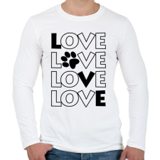 PRINTFASHION Dog Love - Férfi hosszú ujjú póló - Fehér férfi póló