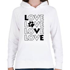 PRINTFASHION Dog Love - Női kapucnis pulóver - Fehér