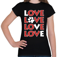 PRINTFASHION Dog Love - Női póló - Fekete női póló