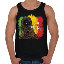 PRINTFASHION Dog Marley - Férfi atléta - Fekete atléta, trikó