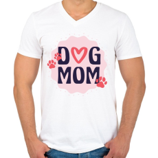 PRINTFASHION Dog mum - Férfi V-nyakú póló - Fehér