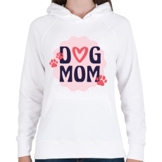 PRINTFASHION Dog mum - Női kapucnis pulóver - Fehér