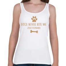 PRINTFASHION Dog never bite me - Női atléta - Fehér
