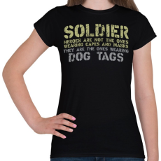PRINTFASHION Dog tags - Női póló - Fekete