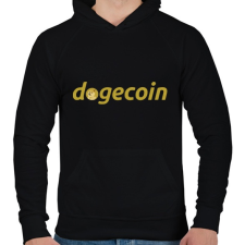 PRINTFASHION Dogecoin - Férfi kapucnis pulóver - Fekete férfi pulóver, kardigán