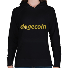PRINTFASHION Dogecoin - Női kapucnis pulóver - Fekete
