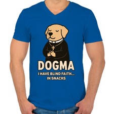 PRINTFASHION Dogma - Férfi V-nyakú póló - Királykék férfi póló