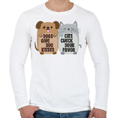 PRINTFASHION Dogs&cats - Férfi hosszú ujjú póló - Fehér