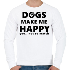 PRINTFASHION DOGS MAKE ME HAPPY1 - Férfi pulóver - Fehér