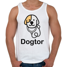 PRINTFASHION DoGtor - Férfi atléta - Fehér atléta, trikó