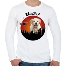 PRINTFASHION Dogzilla - Férfi hosszú ujjú póló - Fehér
