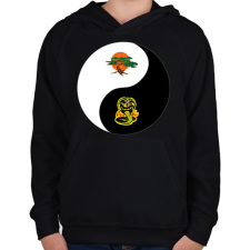 PRINTFASHION Dojo yin-yang - Gyerek kapucnis pulóver - Fekete gyerek pulóver, kardigán