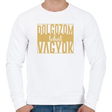 PRINTFASHION Dolgozom tehát vagyok - Férfi pulóver - Fehér férfi pulóver, kardigán