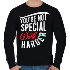 PRINTFASHION Dolgozz keményebben - Férfi pulóver - Fekete