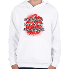 PRINTFASHION Dolgozzanak az idősek ők már úgyis megszokták - Gyerek kapucnis pulóver - Fehér gyerek pulóver, kardigán