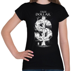 PRINTFASHION Dollár fa - fehér - Női póló - Fekete