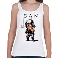 PRINTFASHION Don't breathe! Sam - Női atléta - Fehér női trikó