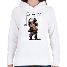 PRINTFASHION Don't breathe! Sam - Női kapucnis pulóver - Fehér