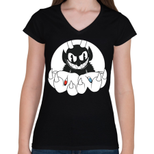 PRINTFASHION Don't deal with the Evil - Női V-nyakú póló - Fekete női póló