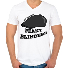 PRINTFASHION Don't fck with the Peaky Blinders! - Férfi V-nyakú póló - Fehér férfi póló