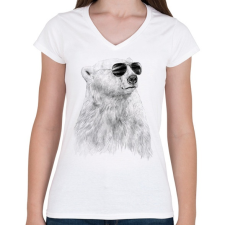 PRINTFASHION Don't let the sun go down - Női V-nyakú póló - Fehér női póló