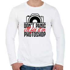 PRINTFASHION Don't panic, I'll fix it in Ps (black) - Férfi hosszú ujjú póló - Fehér