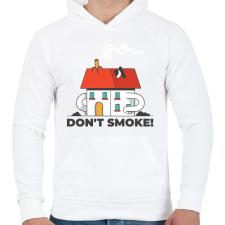 PRINTFASHION Don't smoke - Férfi kapucnis pulóver - Fehér férfi pulóver, kardigán