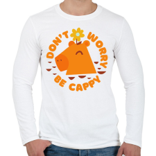 PRINTFASHION Don't worry be Cappy! - Férfi hosszú ujjú póló - Fehér férfi póló