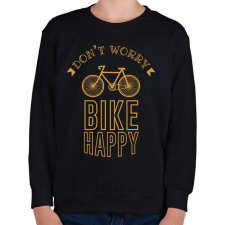 PRINTFASHION Don't worry - Bike happy - Gyerek pulóver - Fekete gyerek pulóver, kardigán