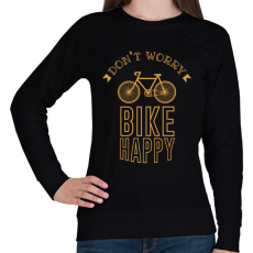 PRINTFASHION Don't worry - Bike happy - Női pulóver - Fekete